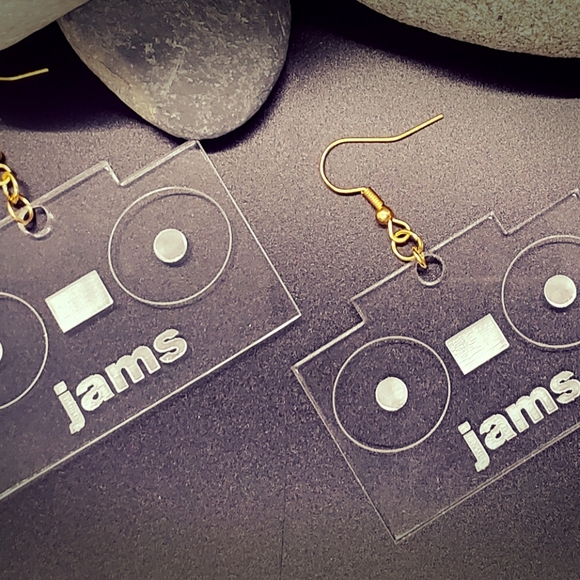 Acrylic Dangle Novelty Earrings - Picture 11 of 15